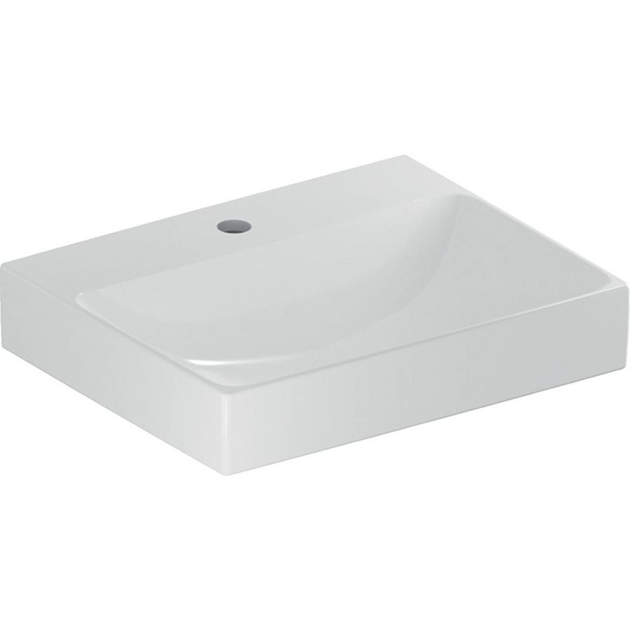 Wastafel 50x40cm met kraangat gecentreerd zonder overloop wit Keratect ONE