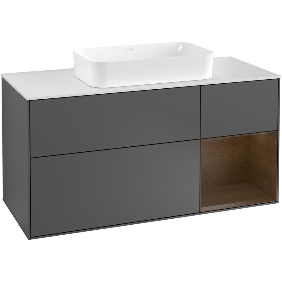Wastafelonderkast Finion 1200x603x501mm Antr. Matt Lacquer G301GNGK