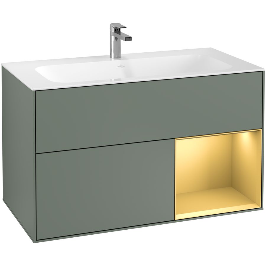 Wastafelonderkast Finion 996x591x498mm Olive Matt Lacquer F040HFGM