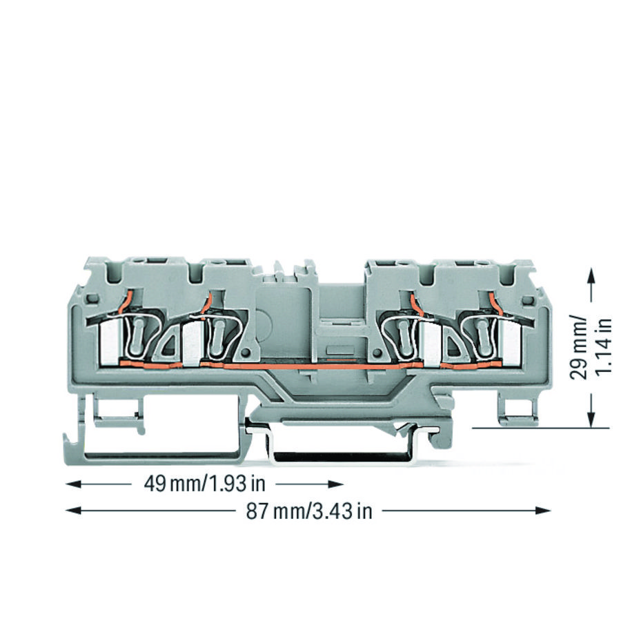 4-draads rijgklem 4mm² test grijs 880-831/999-940 VVE=50