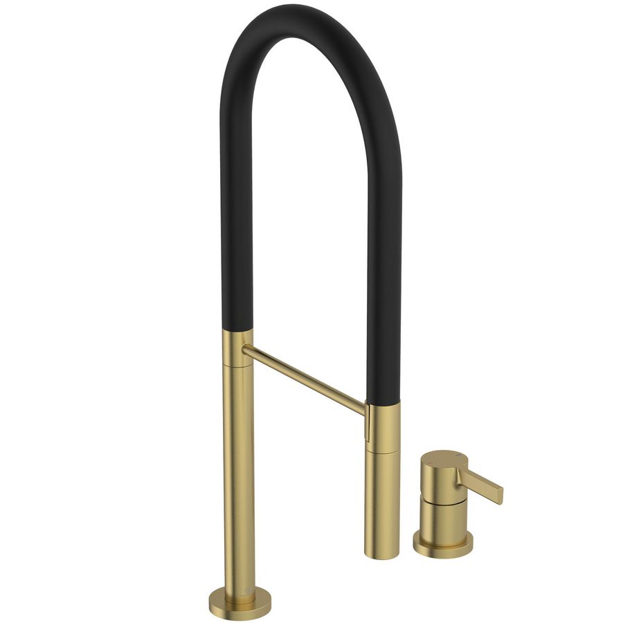 Keukenmengkraan pro 2-gats brushed gold Gusto