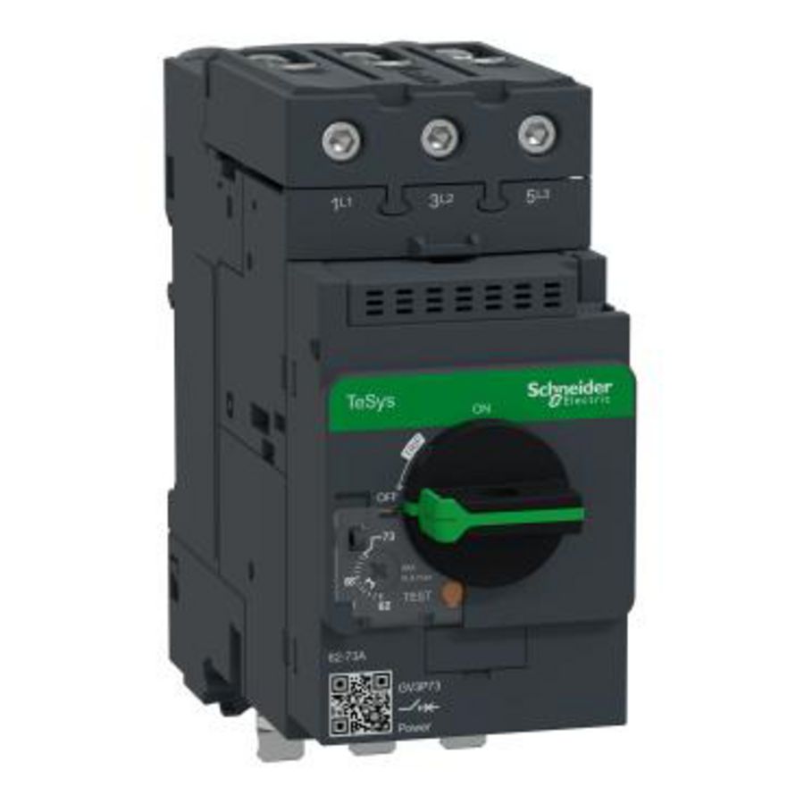 Thermisch-magn. motorstroomonderbreker 62-73A Z/ klem GV3P