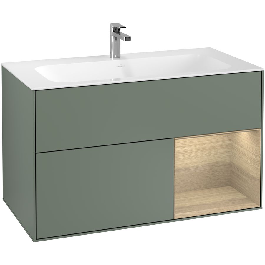 Wastafelonderkast Finion 996x591x498mm Olive Matt Lacquer F040PCGM