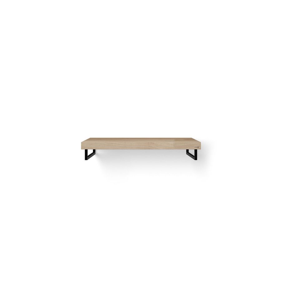 Wastafelblad Solo Wood eiken 100cm zwart 2x handdoekhouder