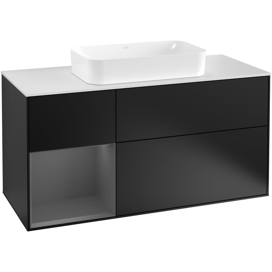 Wastafelonderkast Finion 1200x603x501mm Black Matt Lacquer G291GKPD