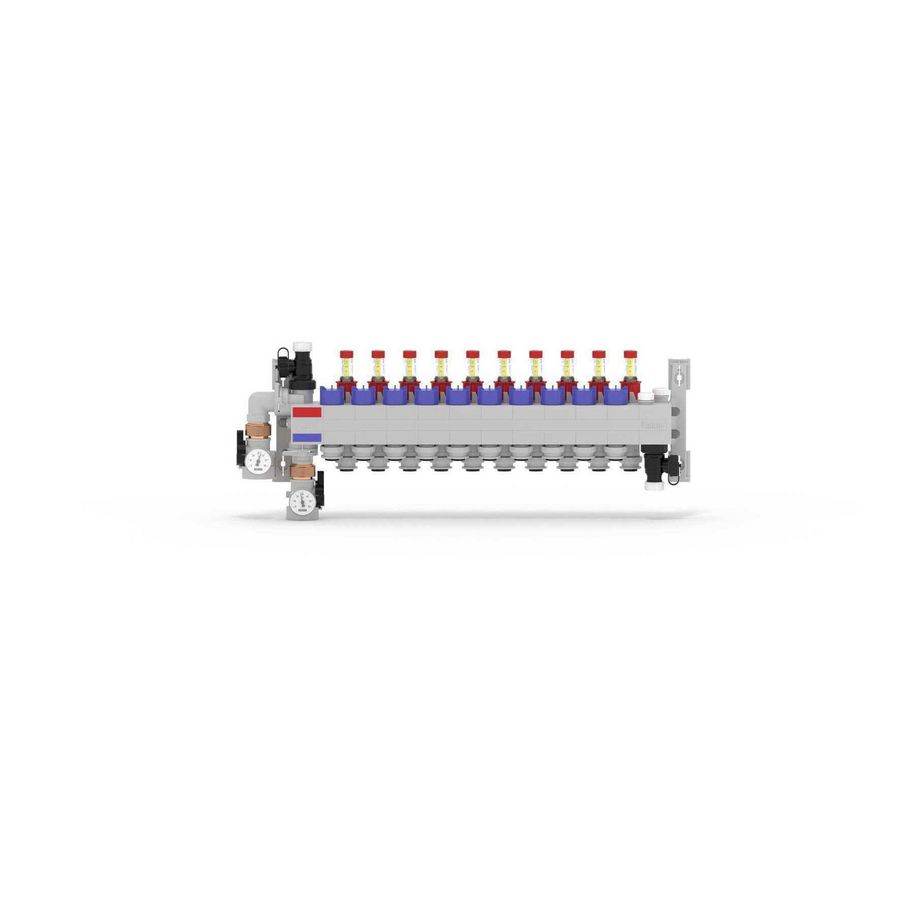 Vloerverwarmingsverdeler polyamide 10-groeps insteek 16mm RAUTHERM SPEED HKV-D P