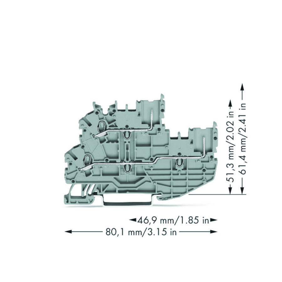 1-draads/1-pins 2etage basisklem Rijg-/rijg L/L 2201 VVE=50