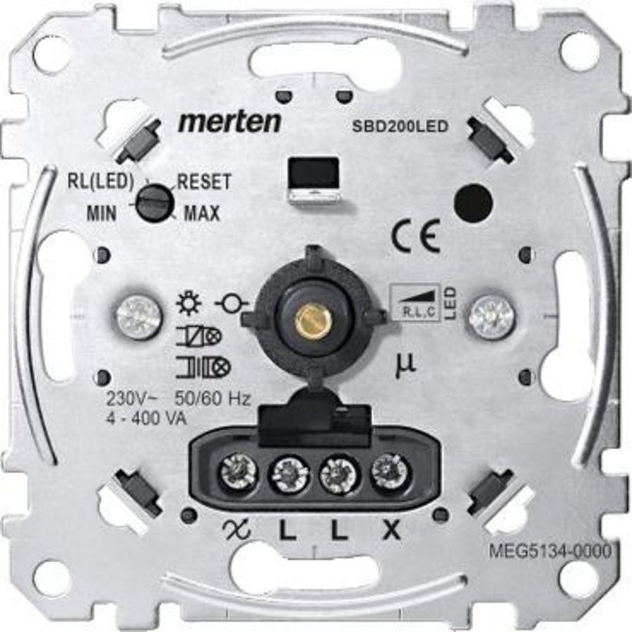 Sokkel Universele draaidimmer LED-lampen 400W Merten