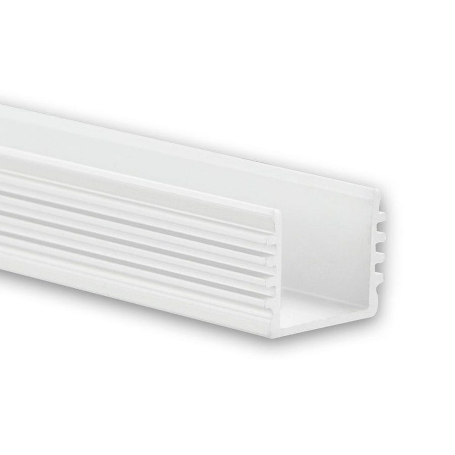 LED profiel PL5 L=2mtr. LED strips max. 12mm wit RAL9010