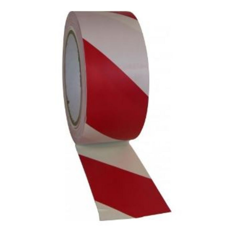 Premio PVC vloermarkeringstape 50mmx33m rood/wit