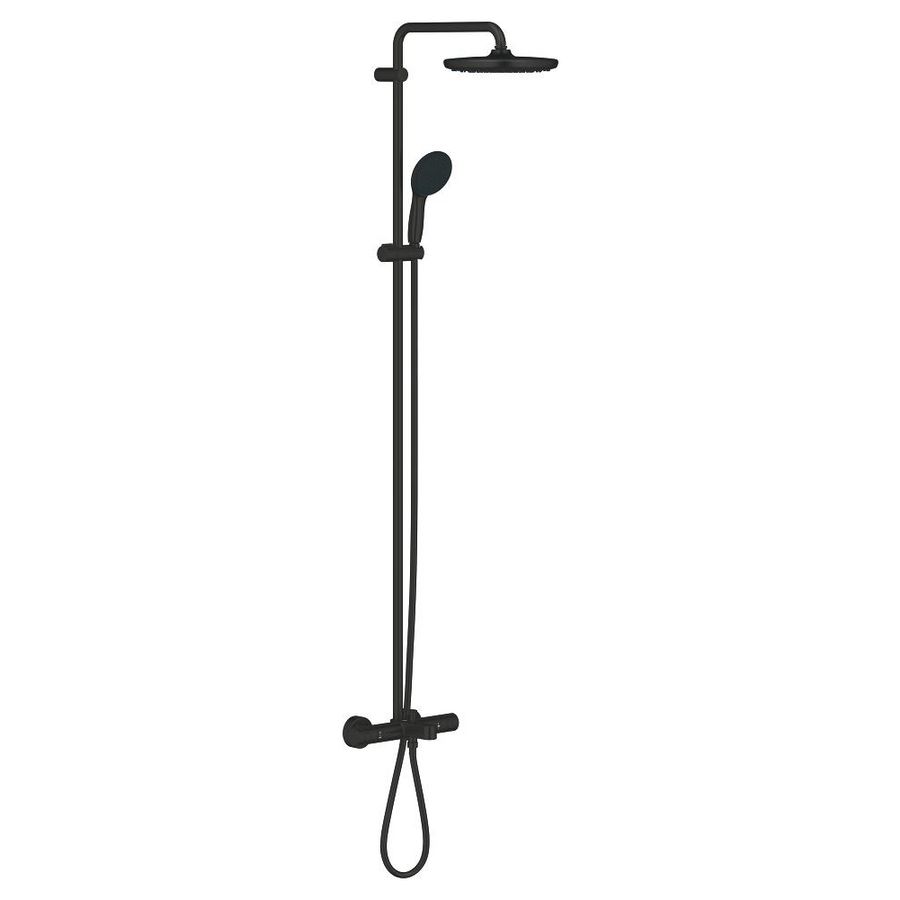 Vitalio Start 250 douchesysteem met badthermostaat matte black (mat zwart)