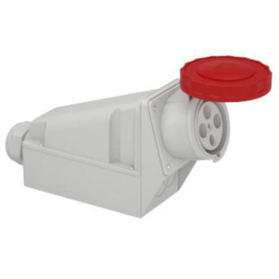 Wandcontactdoos Gehoekt 3P+A 125A 380-415V AC 6h PratiKa
