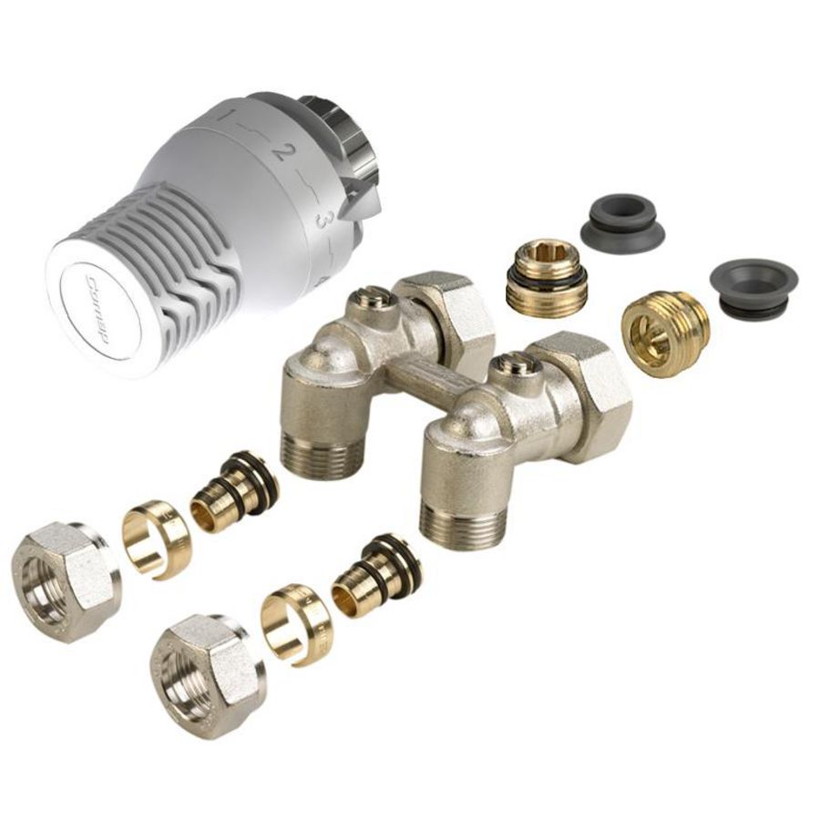 Radiatoraansluitset M31 ventielrad. bocht + sensity voeler