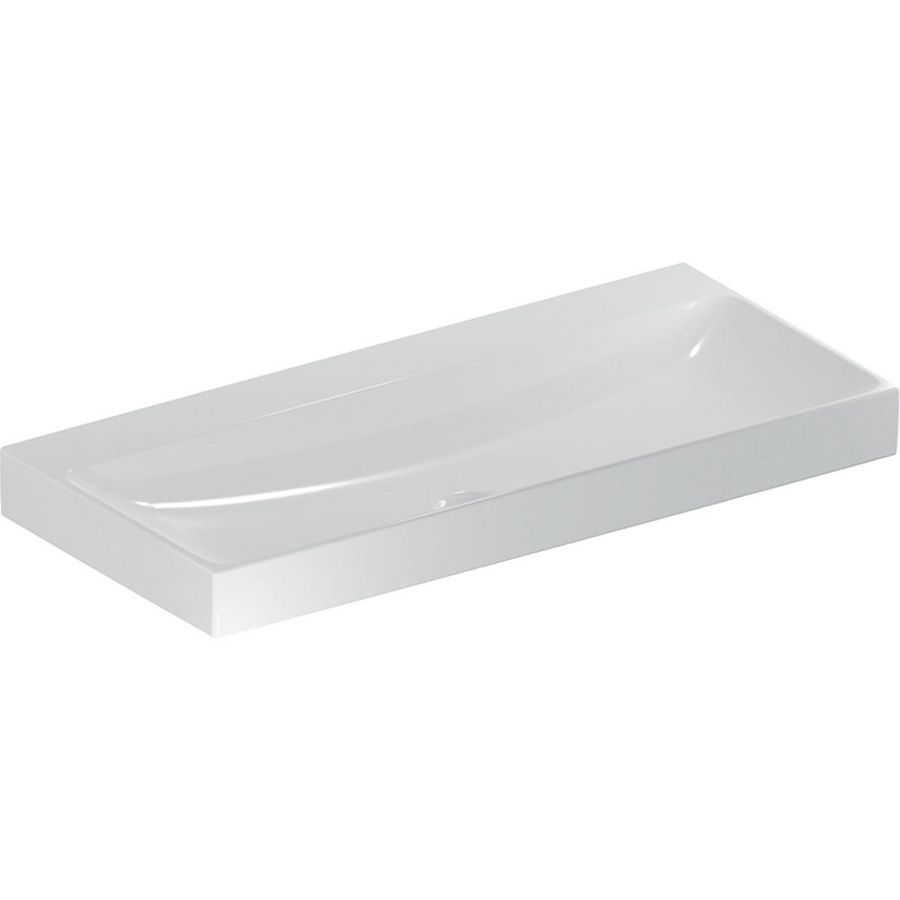 Wastafel 105x48cm zonder kraangat gecentreerd zonder overloop wit Keratect ONE