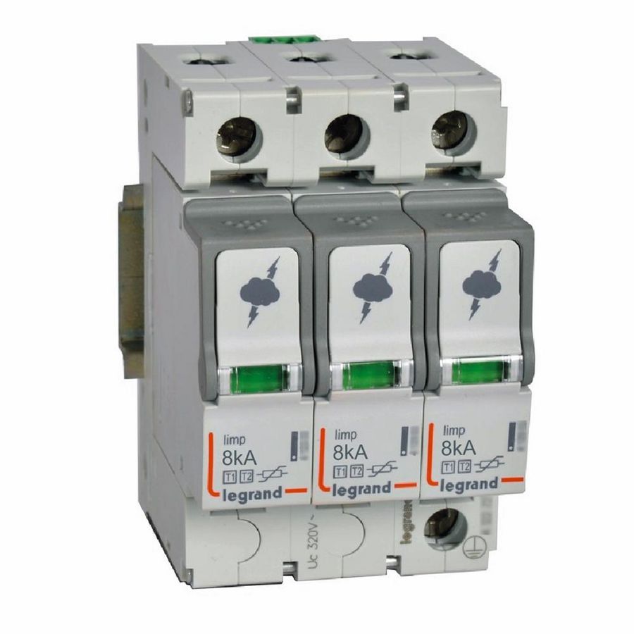 Overspanningsbeveiliger T1 + T2-3P-8kA 1.3kV-Uc320V-3mn