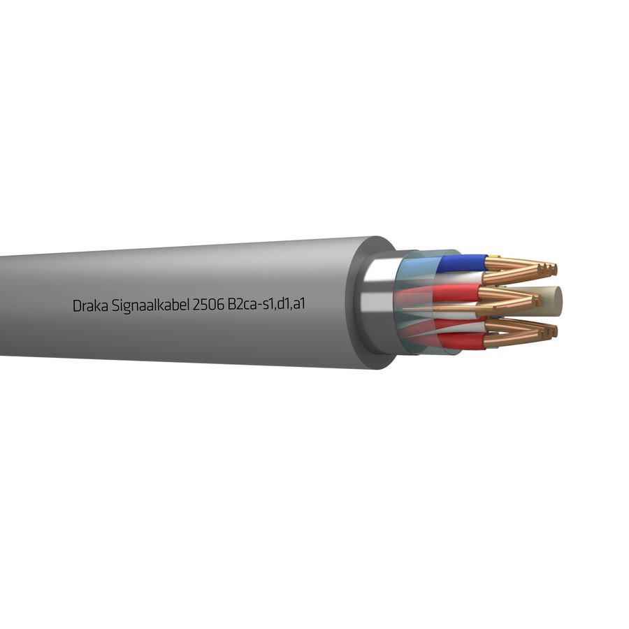 Haspel a 500m. signaal kabel afg B2ca gy# 6x2x0,8mm 2506