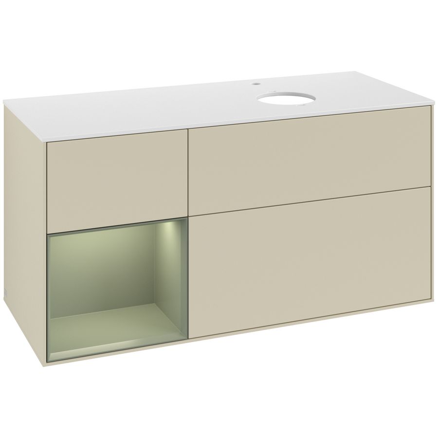 Wastafelonderkast Finion 1200x603x501mm S.Grey Matt Lacquer G801GMHJ