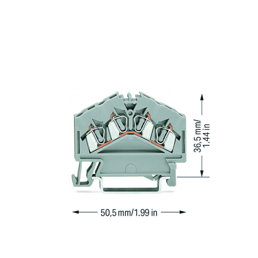 4-draads rijgklem 2,5mm² Markering mid. grij 280-646 VVE=100