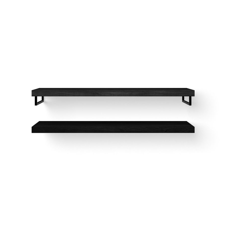 Wooden Base Shelf Duo 160cm eik black handdoekh. mat zw