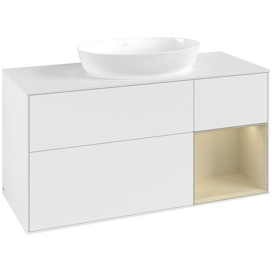 Wastafelonderkast Finion 1200x603x501mm White Matt Lacquer FA71HJMT