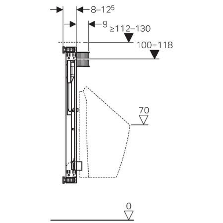 Kombifix Urinoir element Universeel H109-127 RBS Rp1