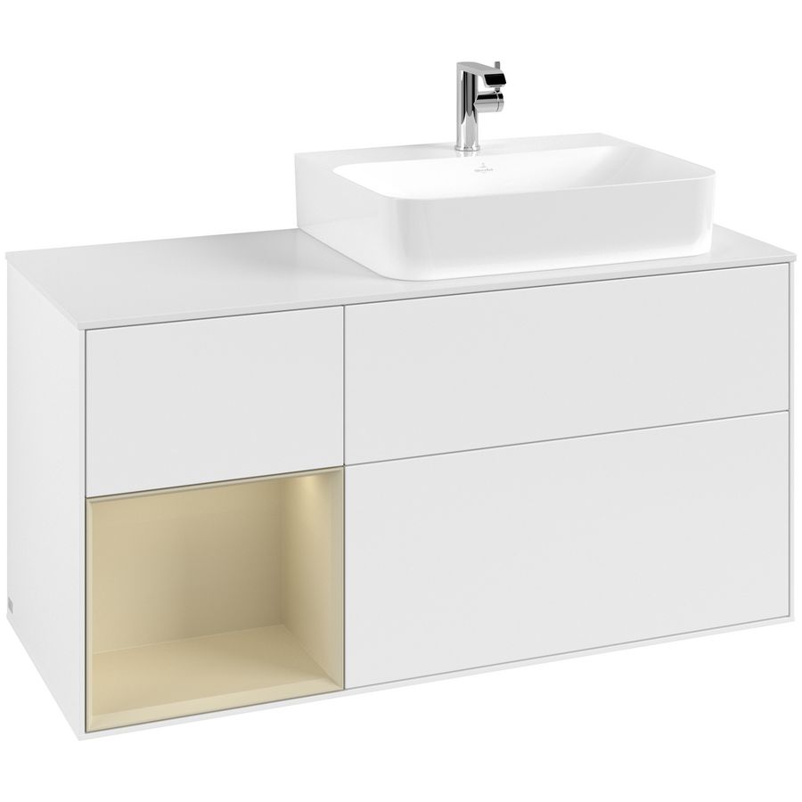Wastafelonderkast Finion 1200x603x501mm White Matt Lacquer G141HJMT