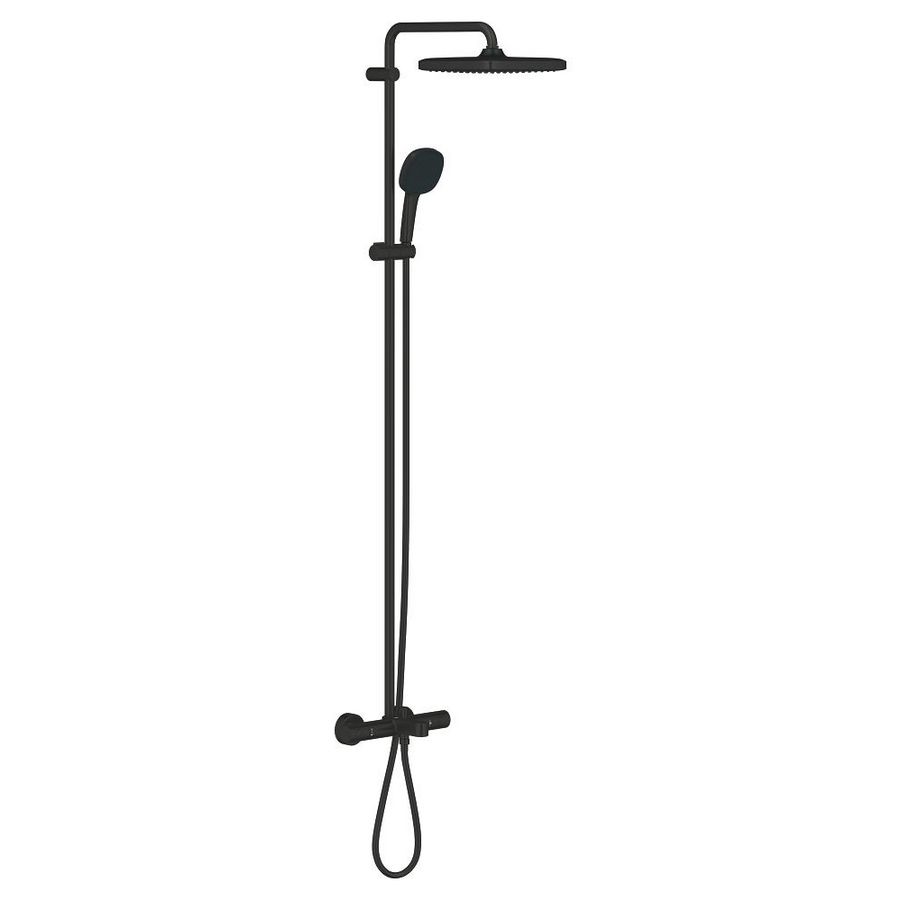 Vitalio Comfort 250 douchesysteem met badtherm. matte black (mat zwart)