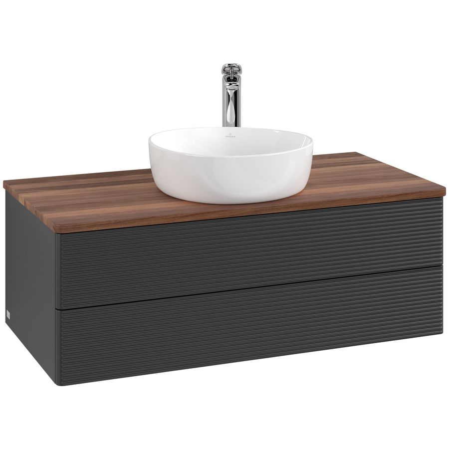 Wastafelonderkast Antao 1000x360x500mm Black Matt Lacquer K20152PD