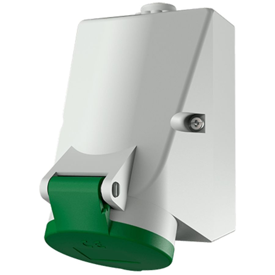 Wandcontactdoos 16A 4-polig  2H 50V 300-500Hz IP44