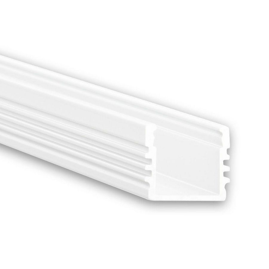 LED profiel PL2 L=2mtr. LED strips max. 12mm wit RAL9010
