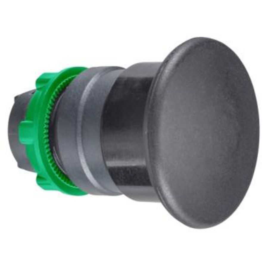 Vuistslagkop 40mm drukknop 22mm Terugvering Zwart