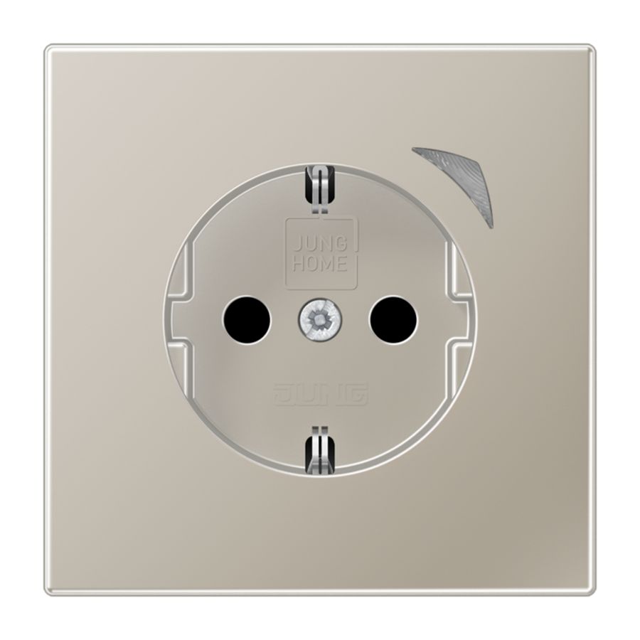 Wandcontactdoos LS990 edelstaal Saf.+ HOME
