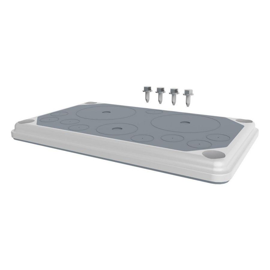 Flensplaat, F3A, IP55, kunststof, 2K-doorsteek, 9x 3-20mm, 1
