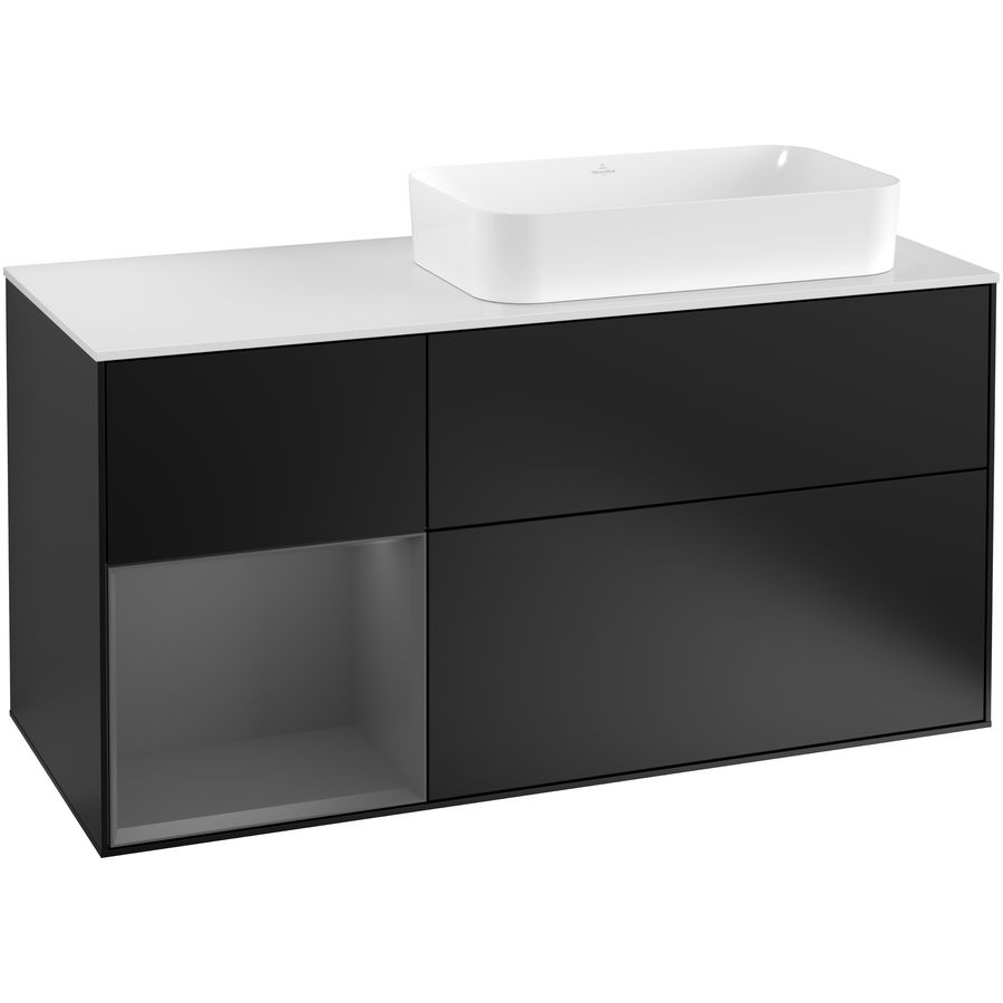 Wastafelonderkast Finion 1200x603x501mm Black Matt Lacquer G271GKPD