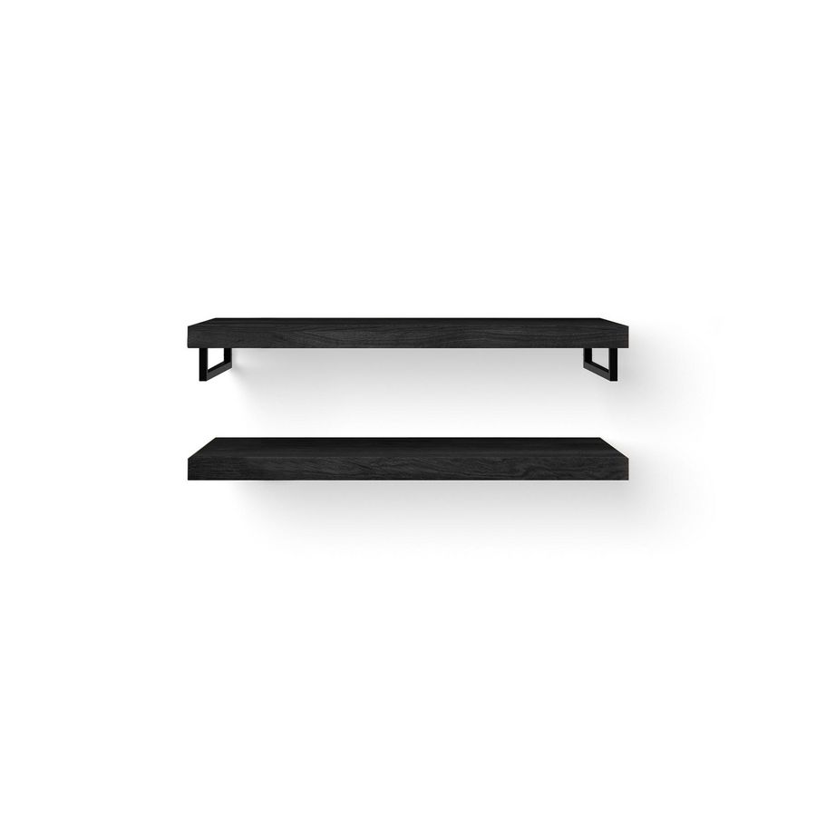 Wooden Base Shelf Duo 120cm eik black handdoekh. mat zw