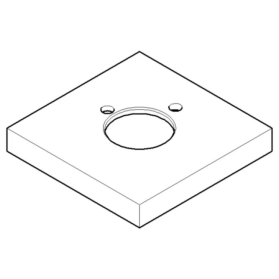 Rozet 60x60x9x18,3mm Platina