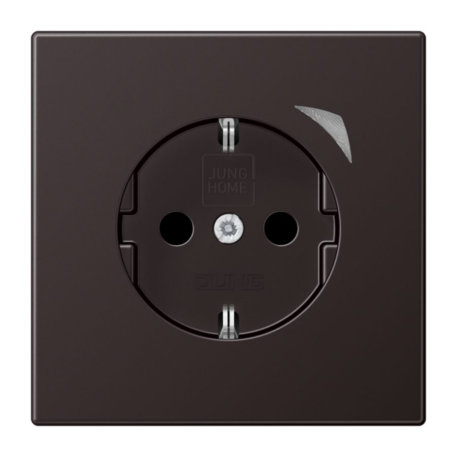 Wandcontactdoos LS990 alu dark Saf.+ HOME