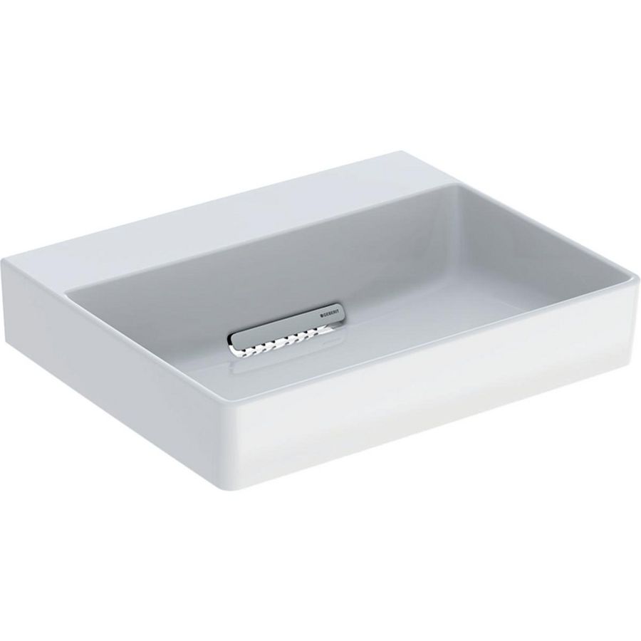 Opzetwastafel rechthoekig afvoer horizontaal 50x41cm zonder kraangat wit Keratect ONE incl. sifon