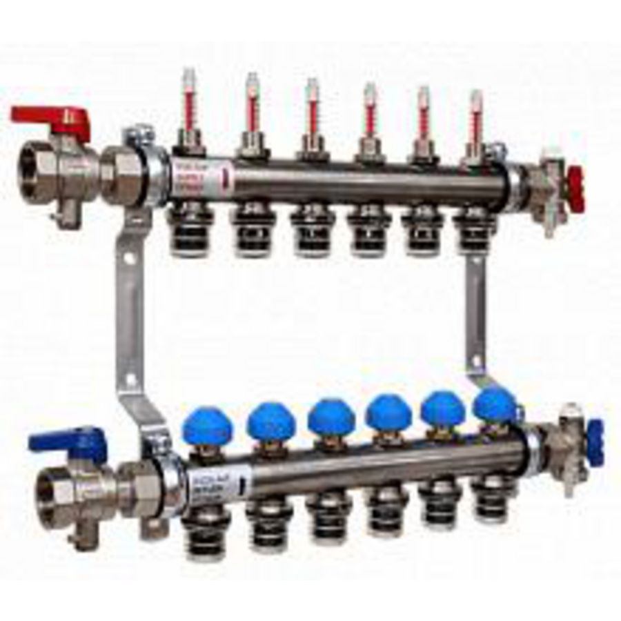 Verdeler vloerverwarming RVS HKV0-4 1" VA PnG Pro 12 kringen