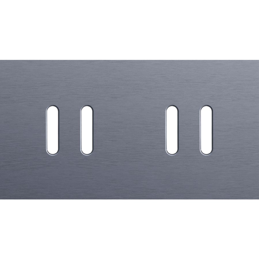 Tweevoudige afdekpl. horizontaal 71mm centerafstand tweevoud
