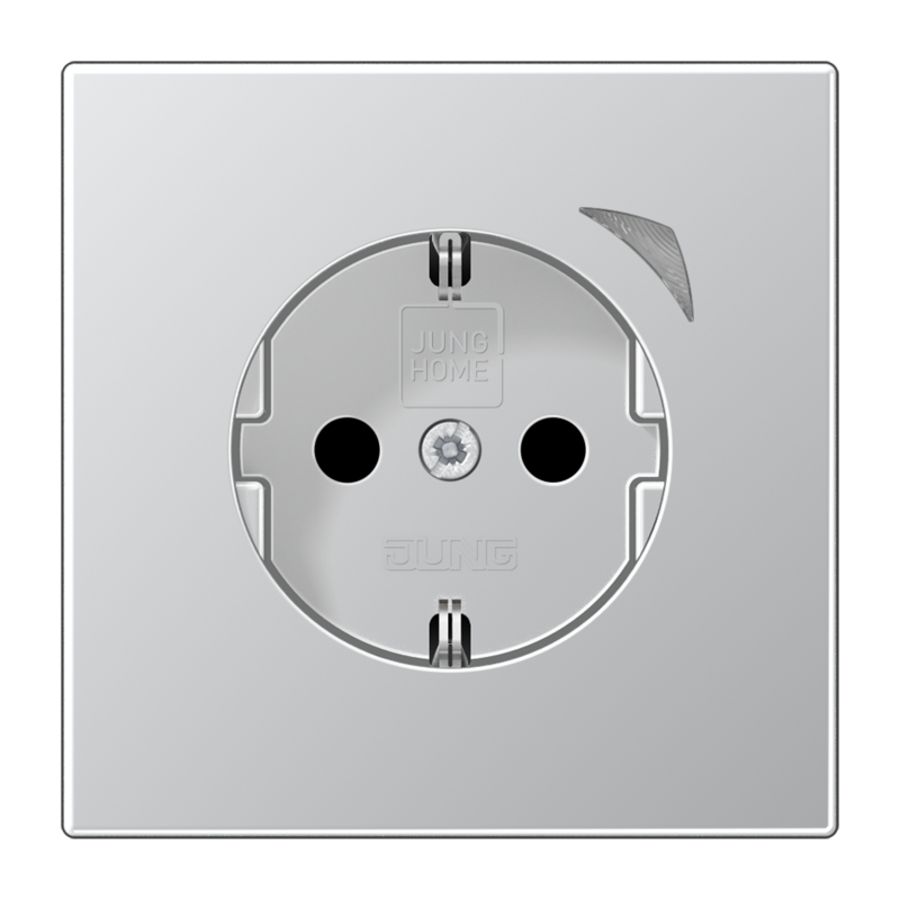 Wandcontactdoos LS990 alu Saf.+ HOME