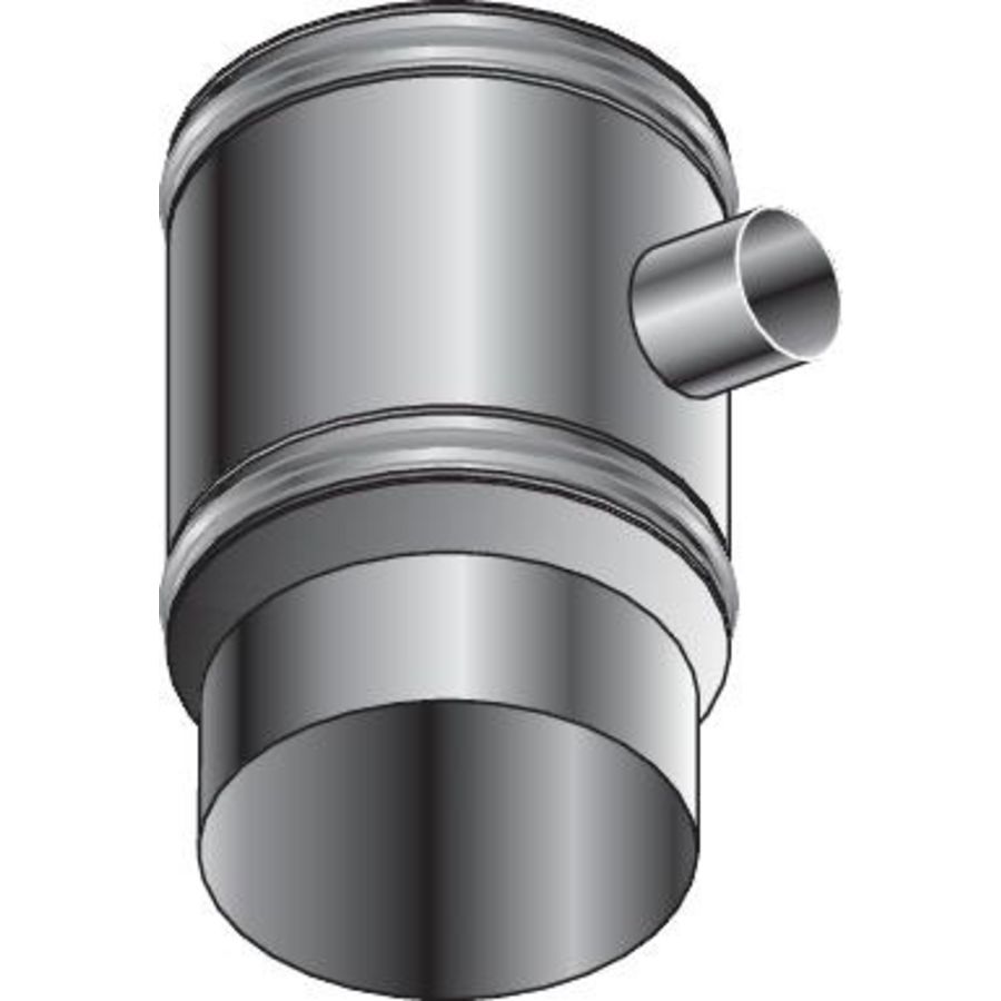 Reductie+ piquage 80mm dubbelwandig RVS DP25 130mm Roccheggiani