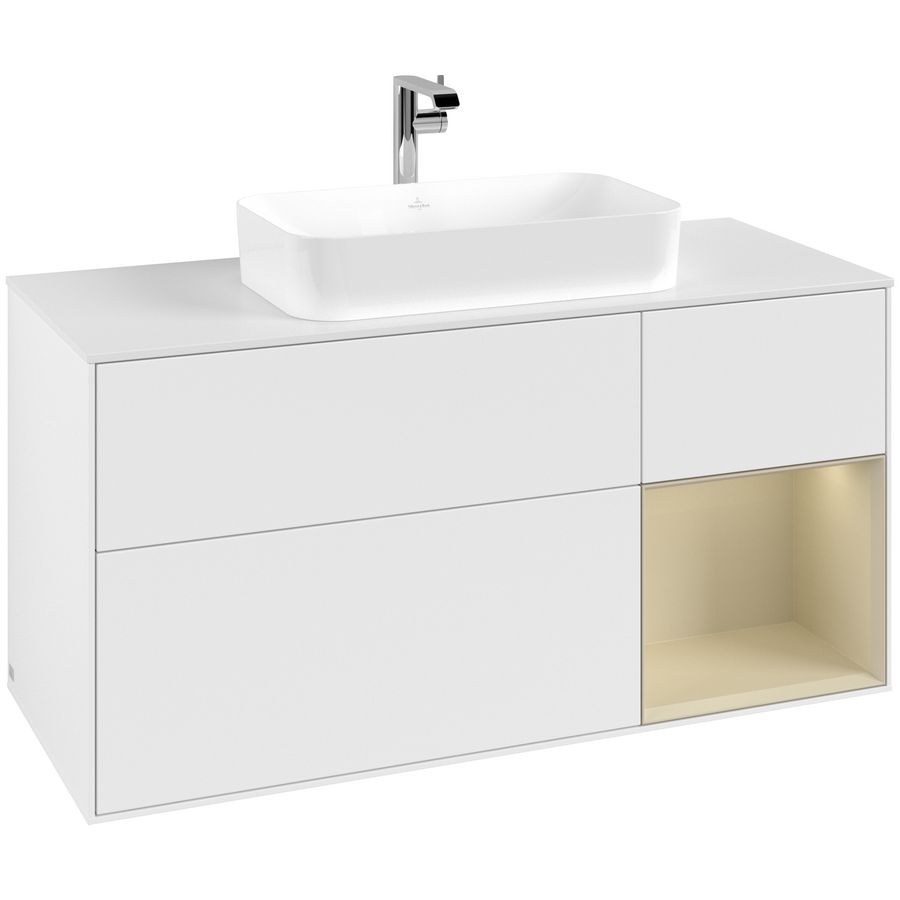 Wastafelonderkast Finion 1200x603x501mm White Matt Lacquer G301HJMT