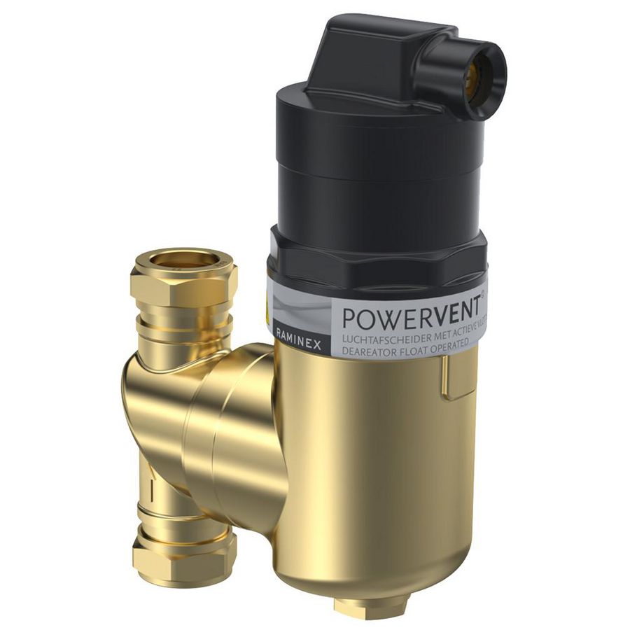 PROMO Luchtafscheider POWERVENT-360-LT DN20 22mm knel max 6bar (410084)