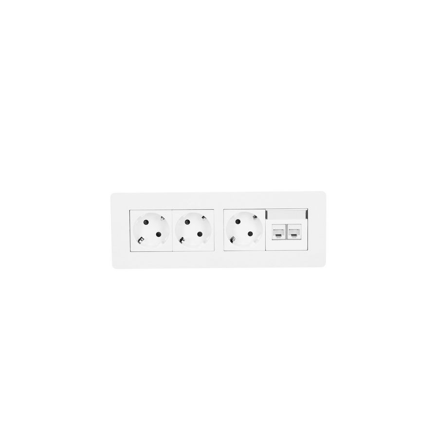 EVIA 3x 230V RA 2x CAT6 1m GST o.g. wit RAL9016