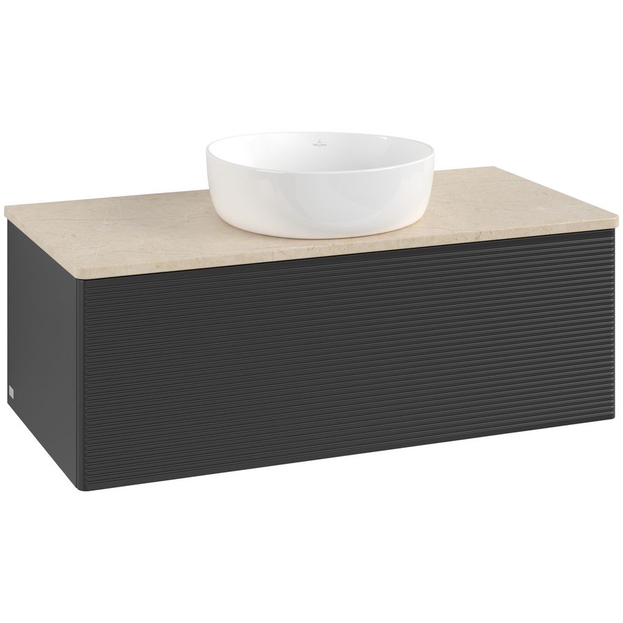 Wastafelonderkast Antao 1000x360x500mm Black Matt Lacquer K31113PD