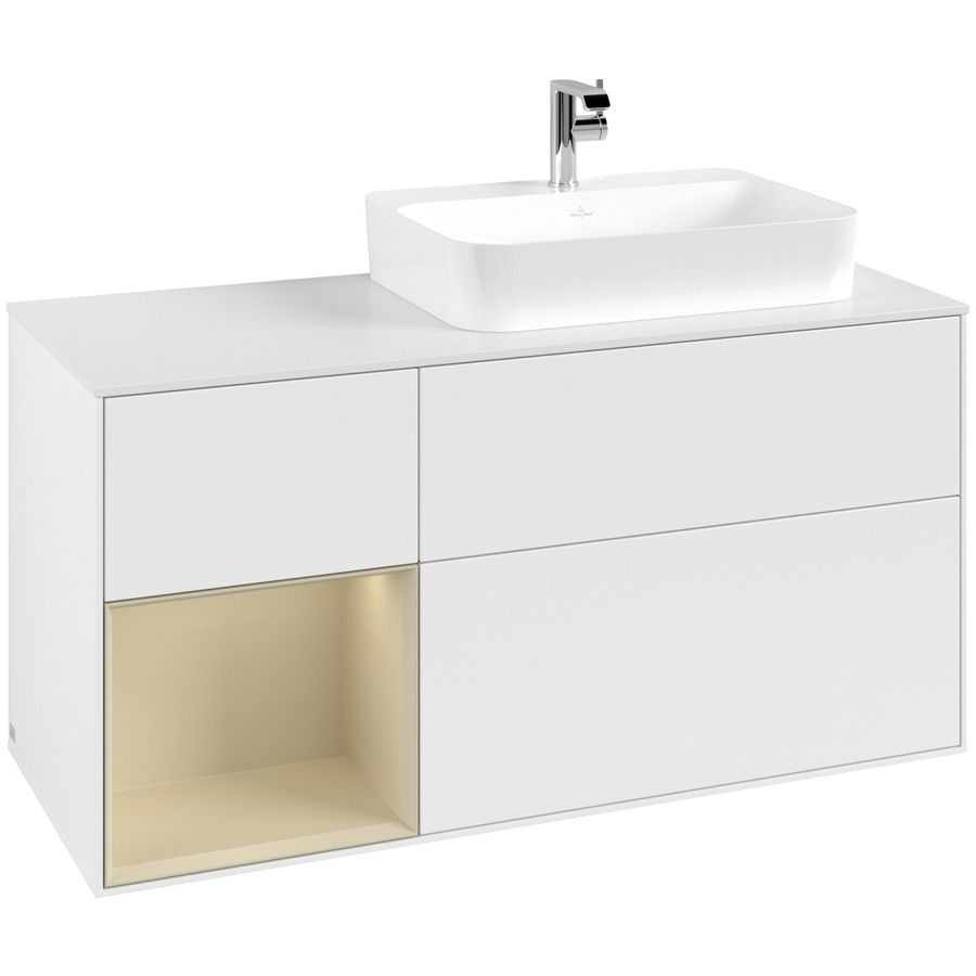 Wastafelonderkast Finion 1200x603x501mm White Matt Lacquer G391HJMT