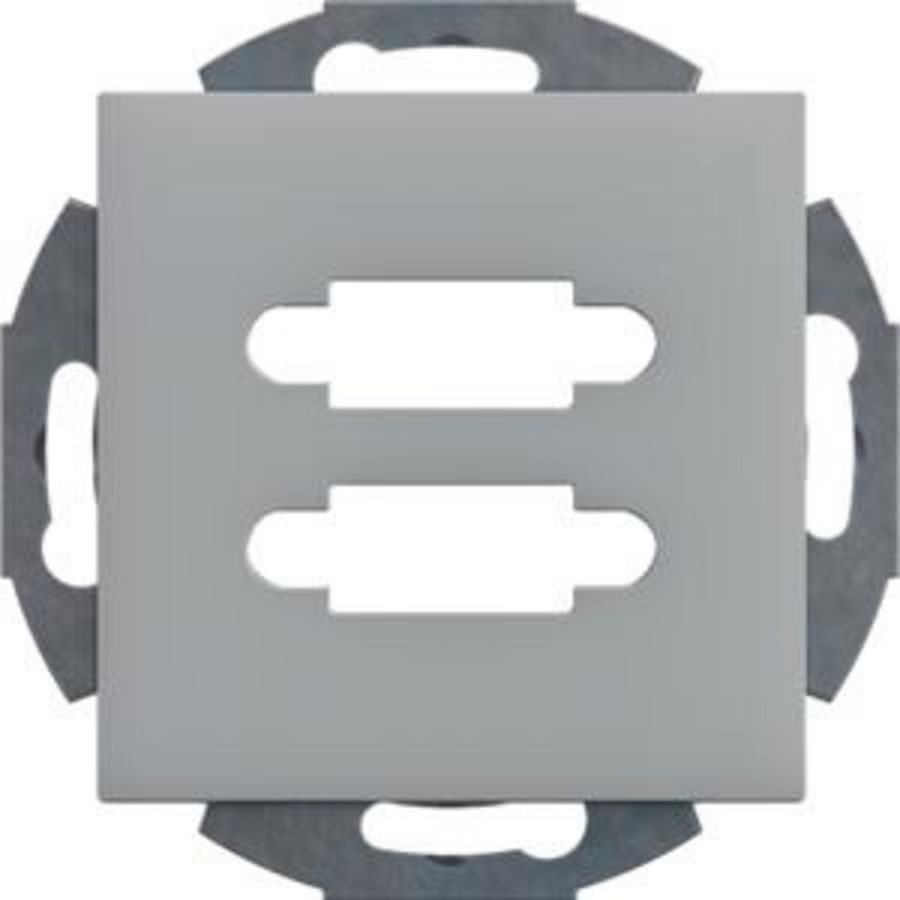 Draagplaat 2V multimedia D-Sub connector 20,5x11,4 alu