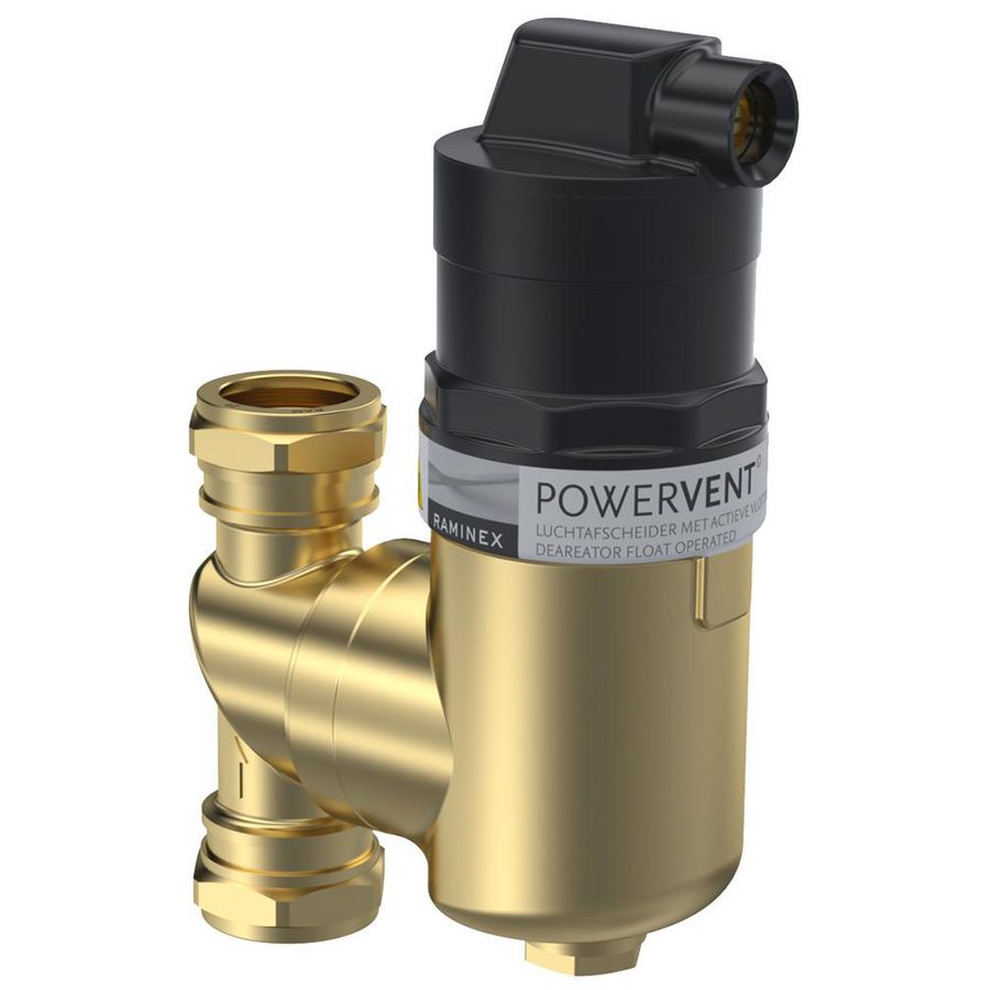 PROMO Luchtafscheider POWERVENT-360-LT DN25 28mm knel max 6bar (410085)