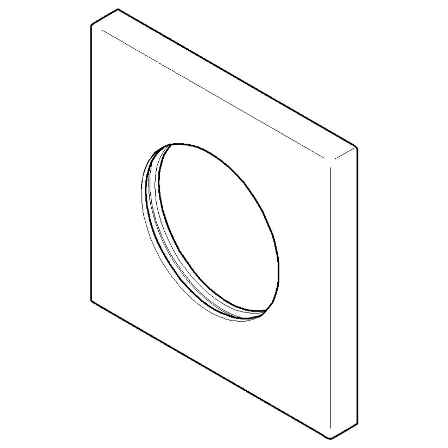 Rozet 80x80x9x45,7mm chr gebors.